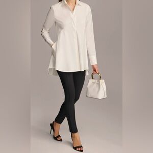Donna Karan Collared High Low Tunic